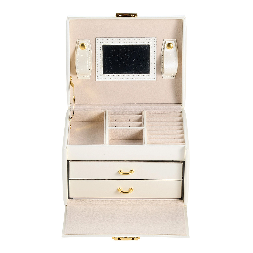 Travel Portable Jewelry Box with Drawers, Multi-Compartment Design